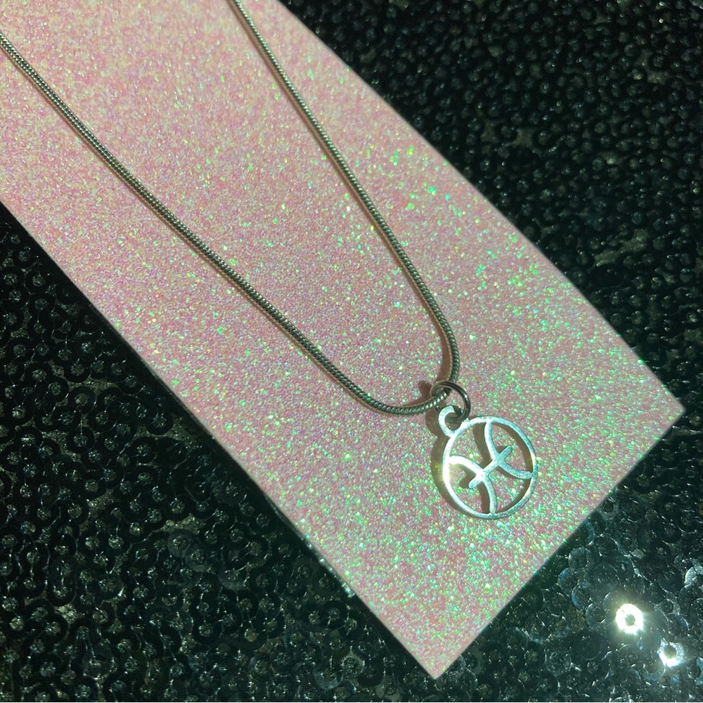 Pisces Zodiac Sign Astrology Birthday Sterling Silver Necklace Goth Emo Egirl